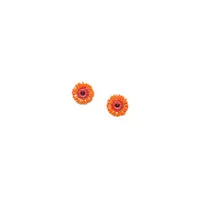 Franck Herval - RUBY gerbera flower stud earrings - orange