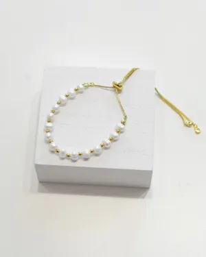 Fresh Water Pearl Adjustable Gold Bracelet