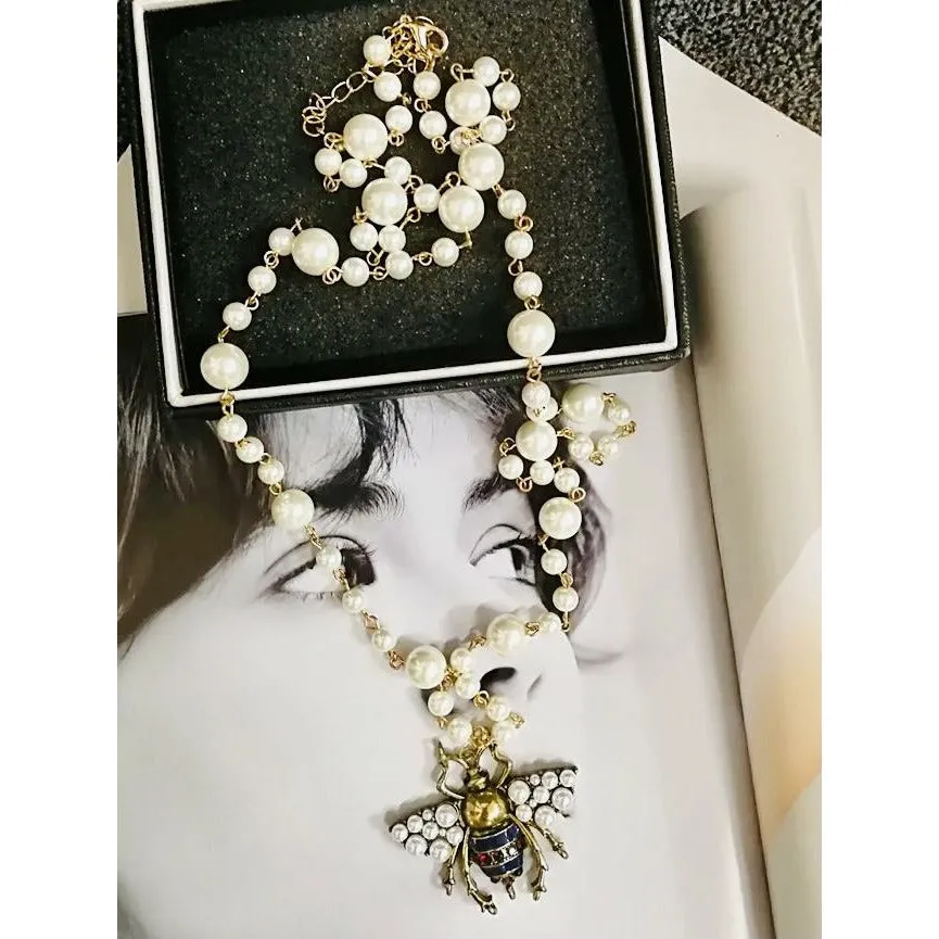 G-Vintage Bee Pearl - Long Necklace