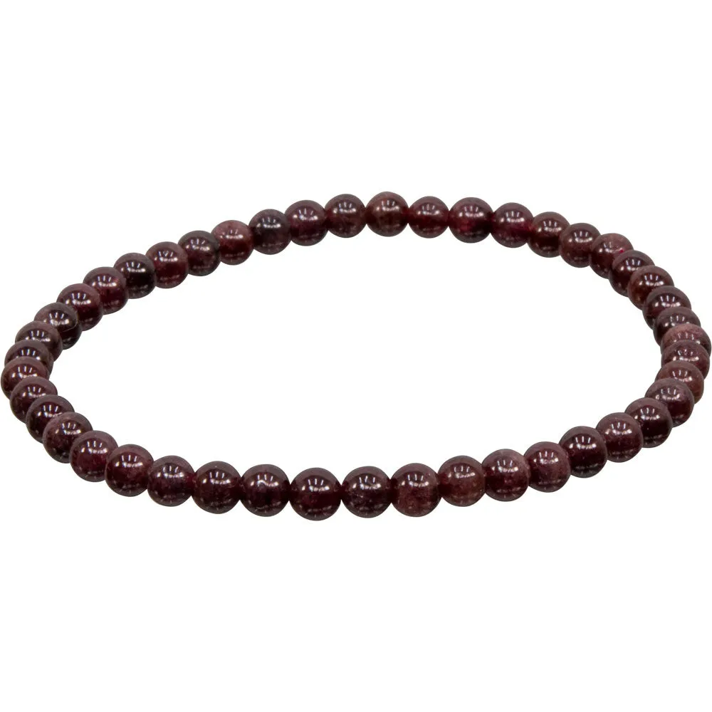 Garnet 5-6mm Gemstone Bead Bracelet