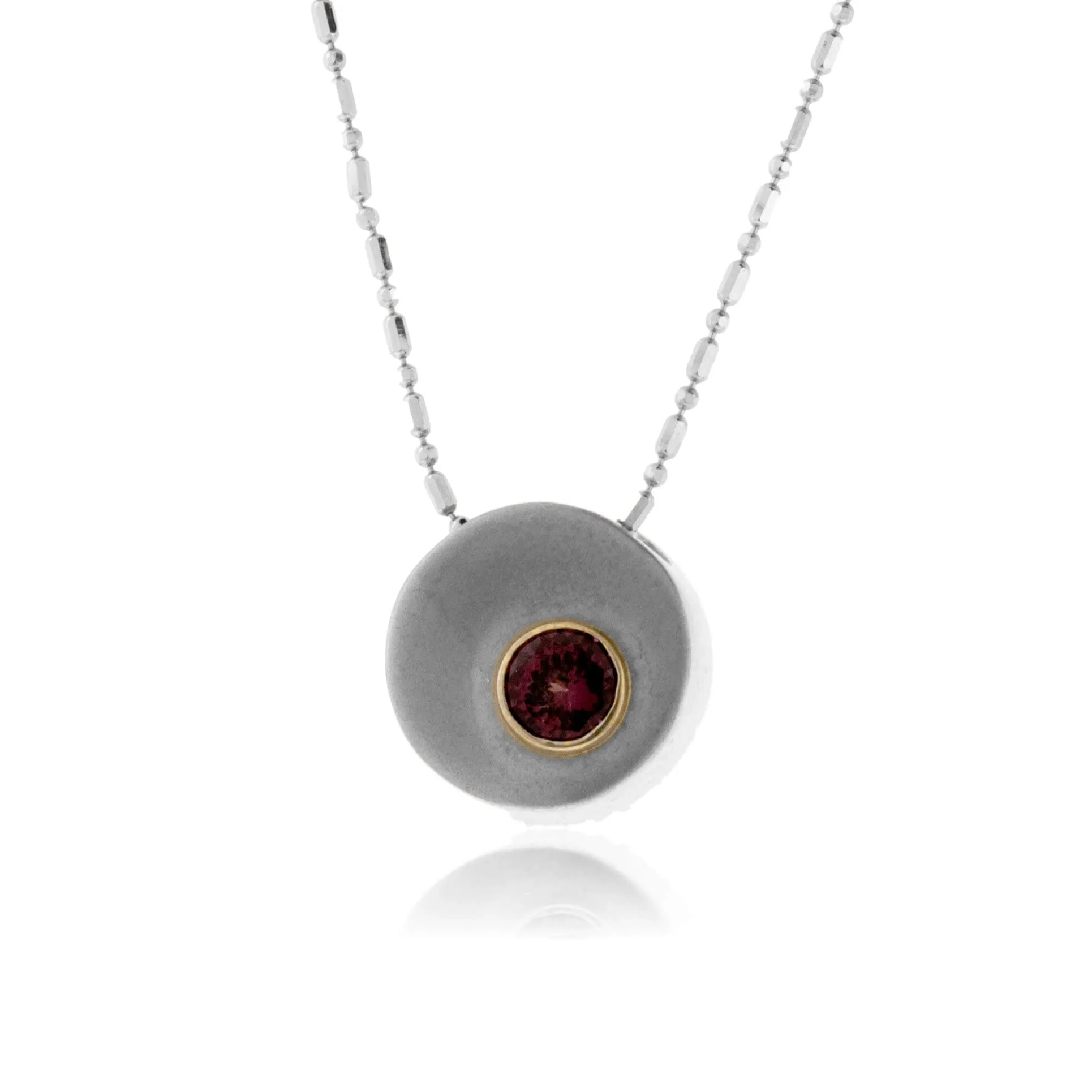 Garnet Disc Pendant