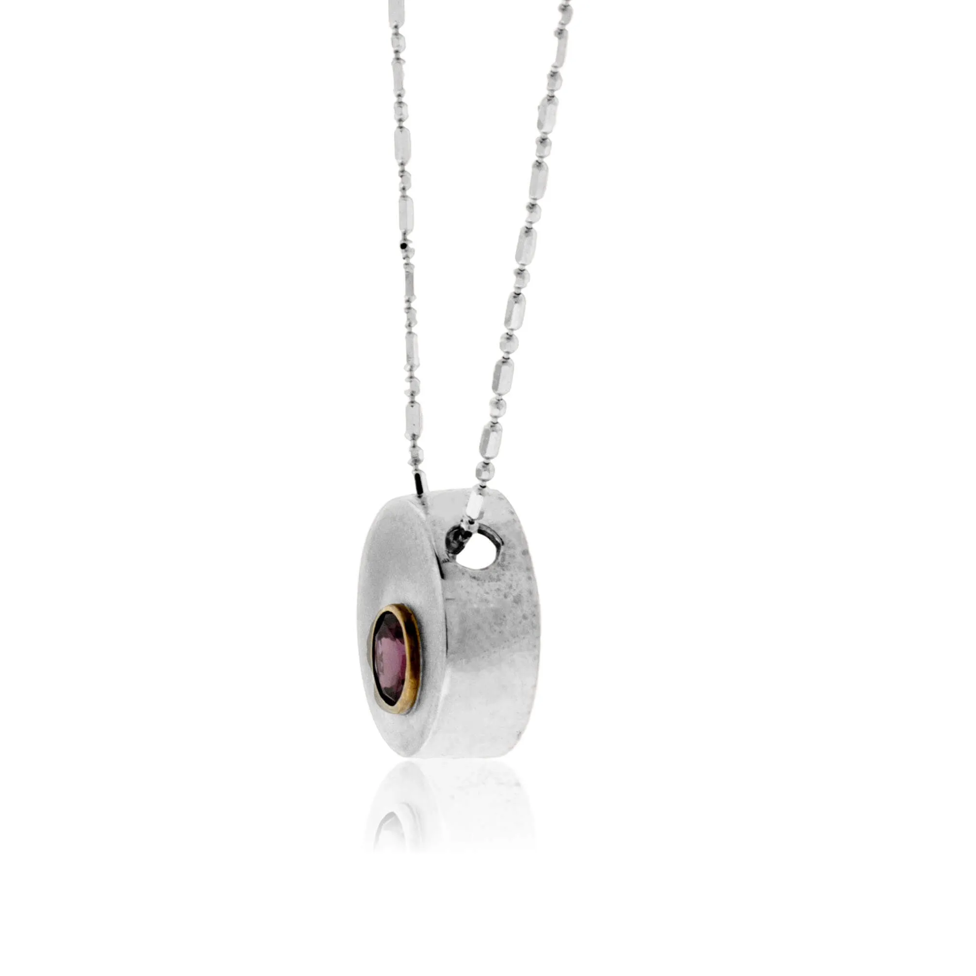 Garnet Disc Pendant