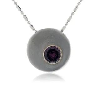 Garnet Disc Pendant