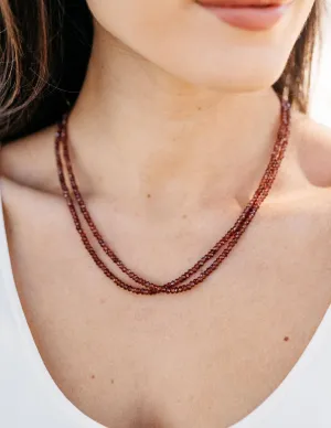 Garnet Double Strand Bead Necklace