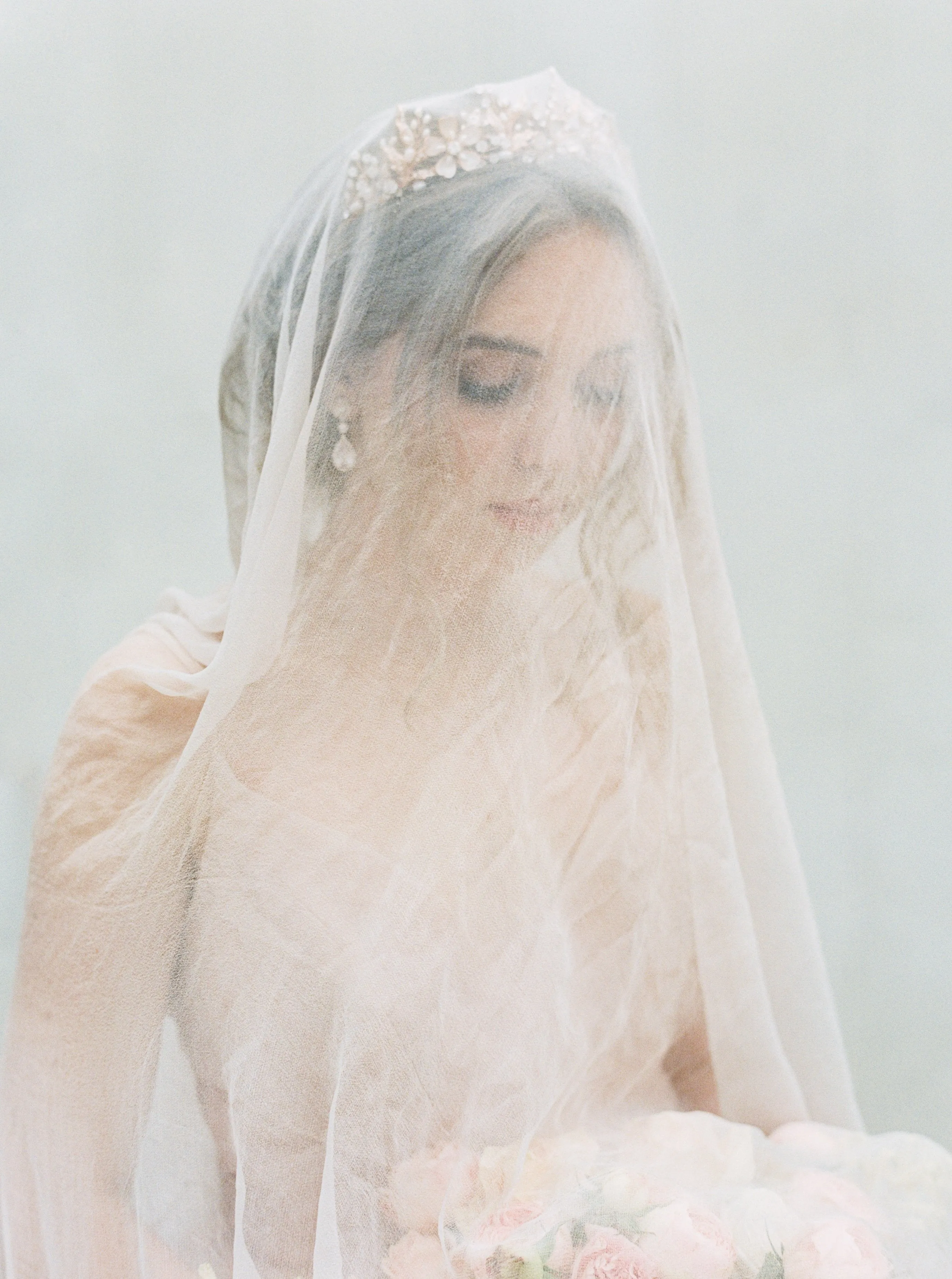 GENEVIEVE Tiara with Ruby and Emerald Briolettes