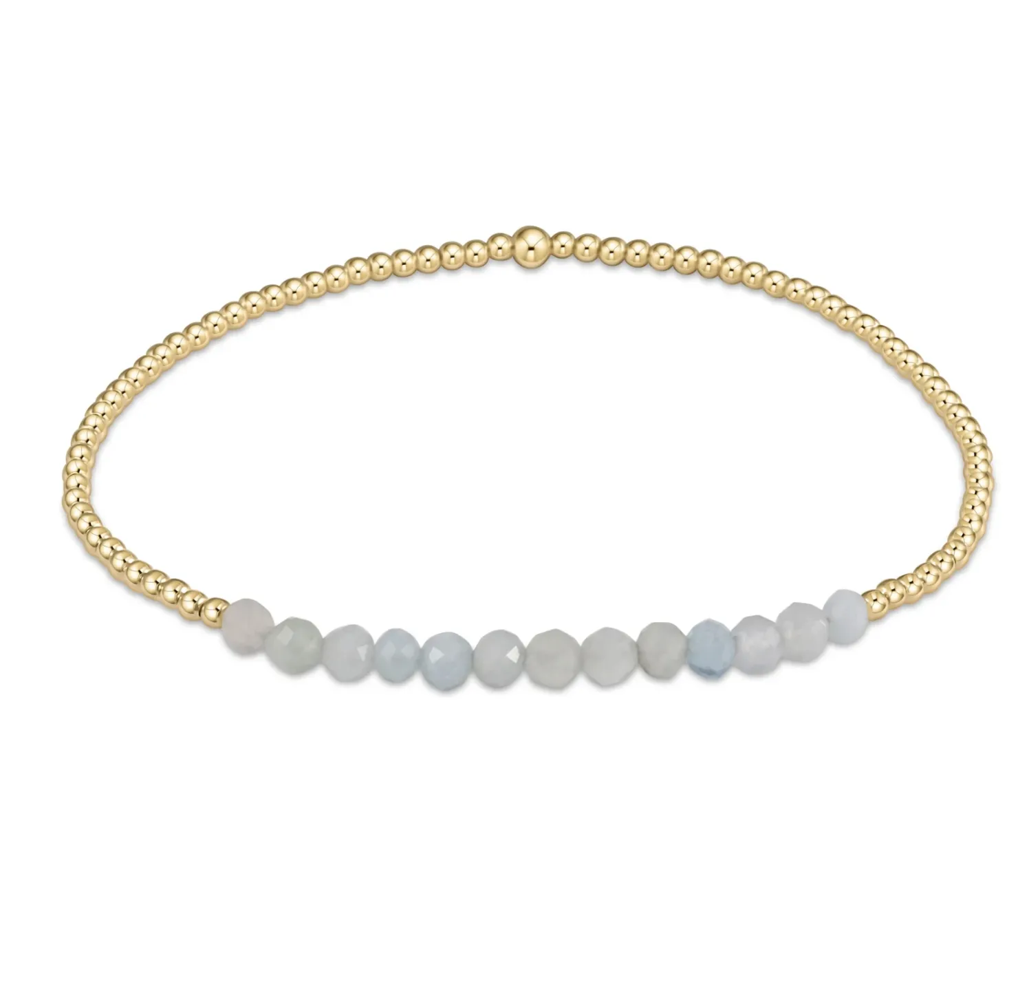 gold bliss 2mm bead bracelet - aquamarine by enewton