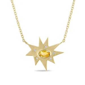 Gold Midi KAPOW! Necklace: Citrine