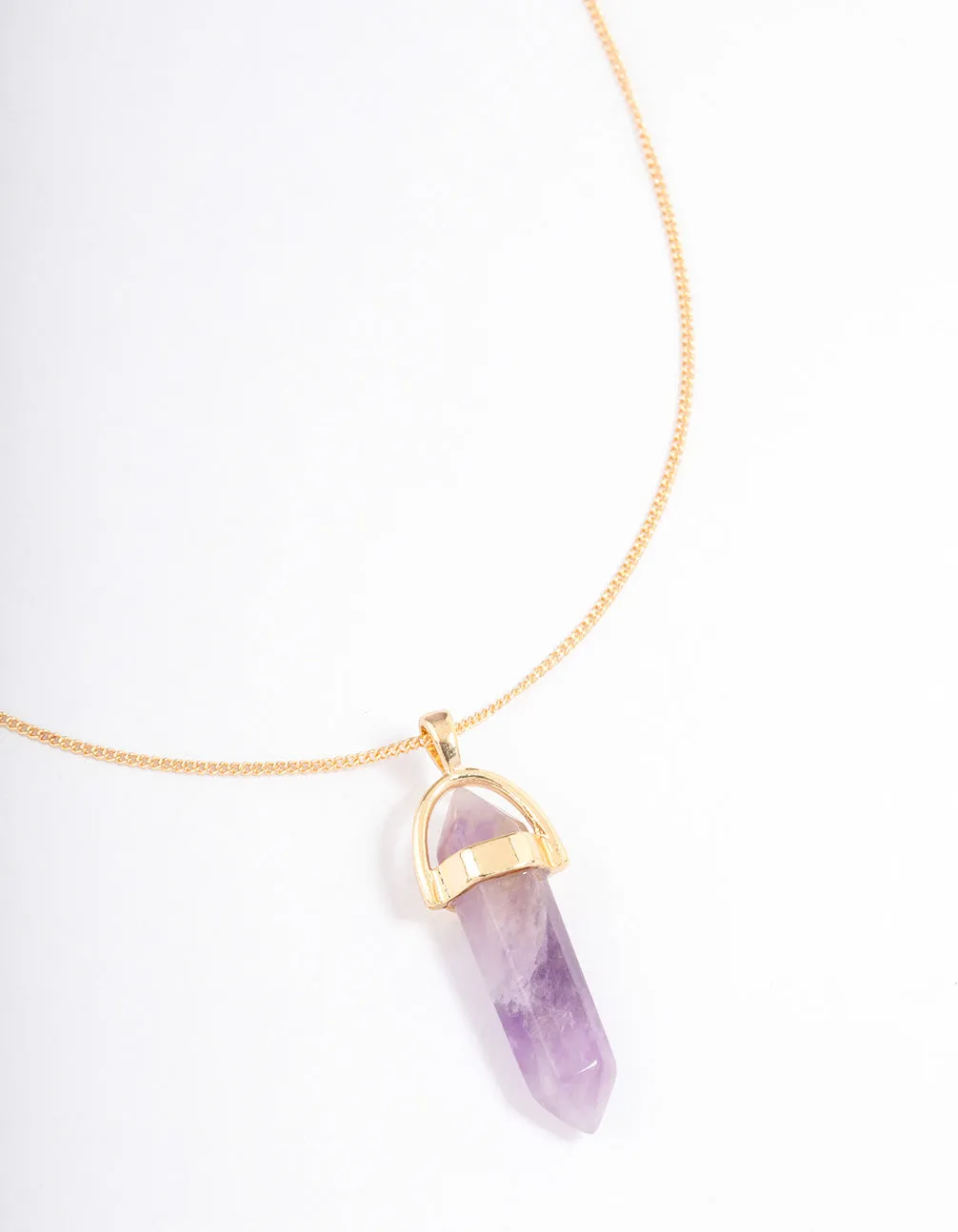 Gold Plated Amethyst Shard Necklace