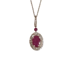 Gold Ruby & Diamond Necklace