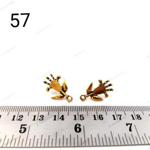 Golden flower stud earrings components metal earrings findings ESG57