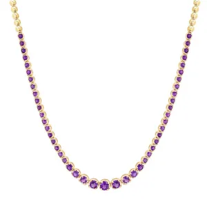 Graduated Amethyst Tennis Necklace