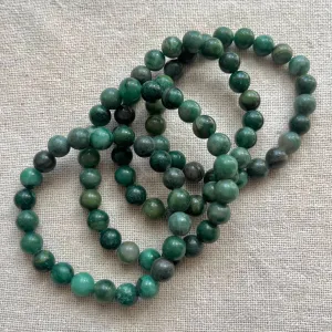 Green Jade 8mm Beaded Bracelet - Luck