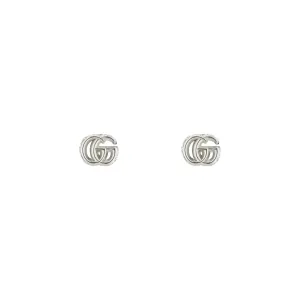 Gucci Sterling Silver GG Marmont Stud Earrings