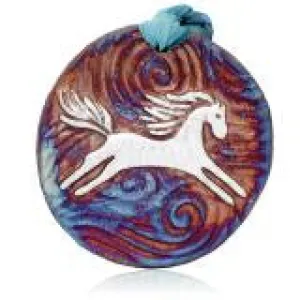 HORSE CERAMIC MEDALLION ORNAMENT