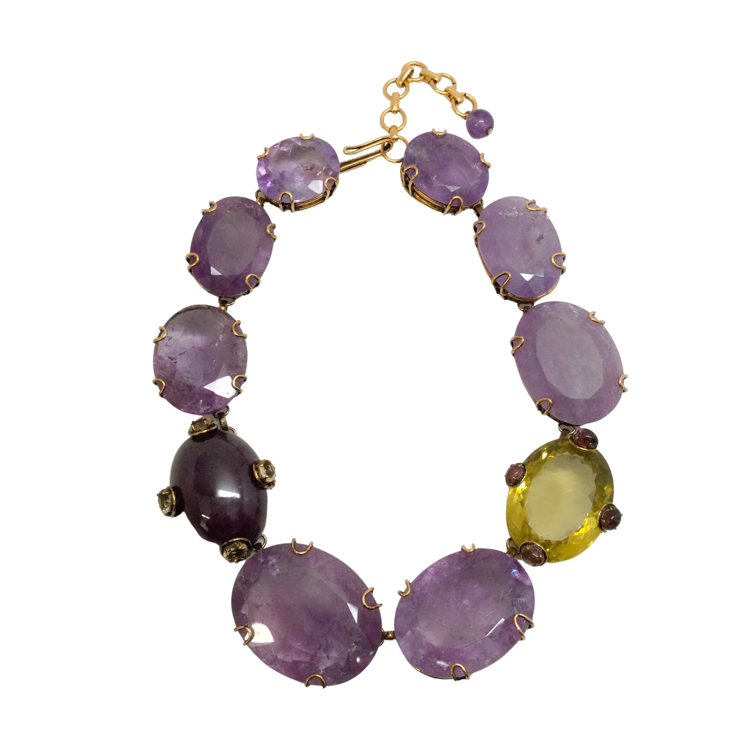 iRADJ Moini Amethyst and Citron Chunky Necklace