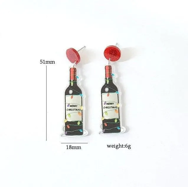 KittenAlarm - Aura Studded Acrylic Christmas Earrings