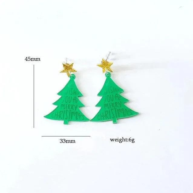 KittenAlarm - Aura Studded Acrylic Christmas Earrings