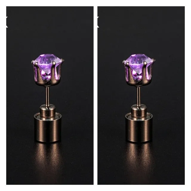 Korean Style LED Colorful Zircon Earrings