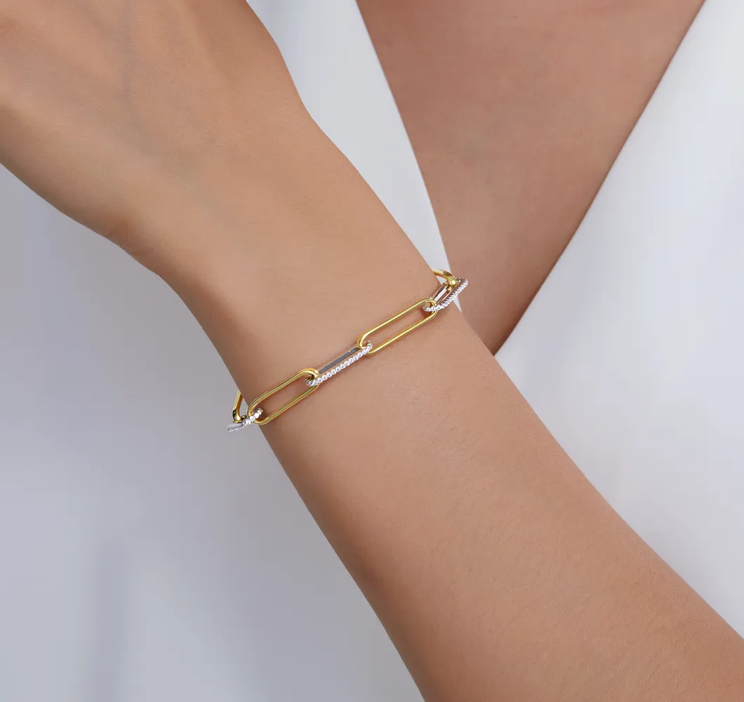 LaFonn CTTW 1.65 2-Tone Paperclip Bracelet