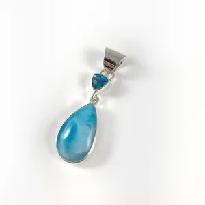 Larimar, Blue Topaz & Sterling Silver Pendant