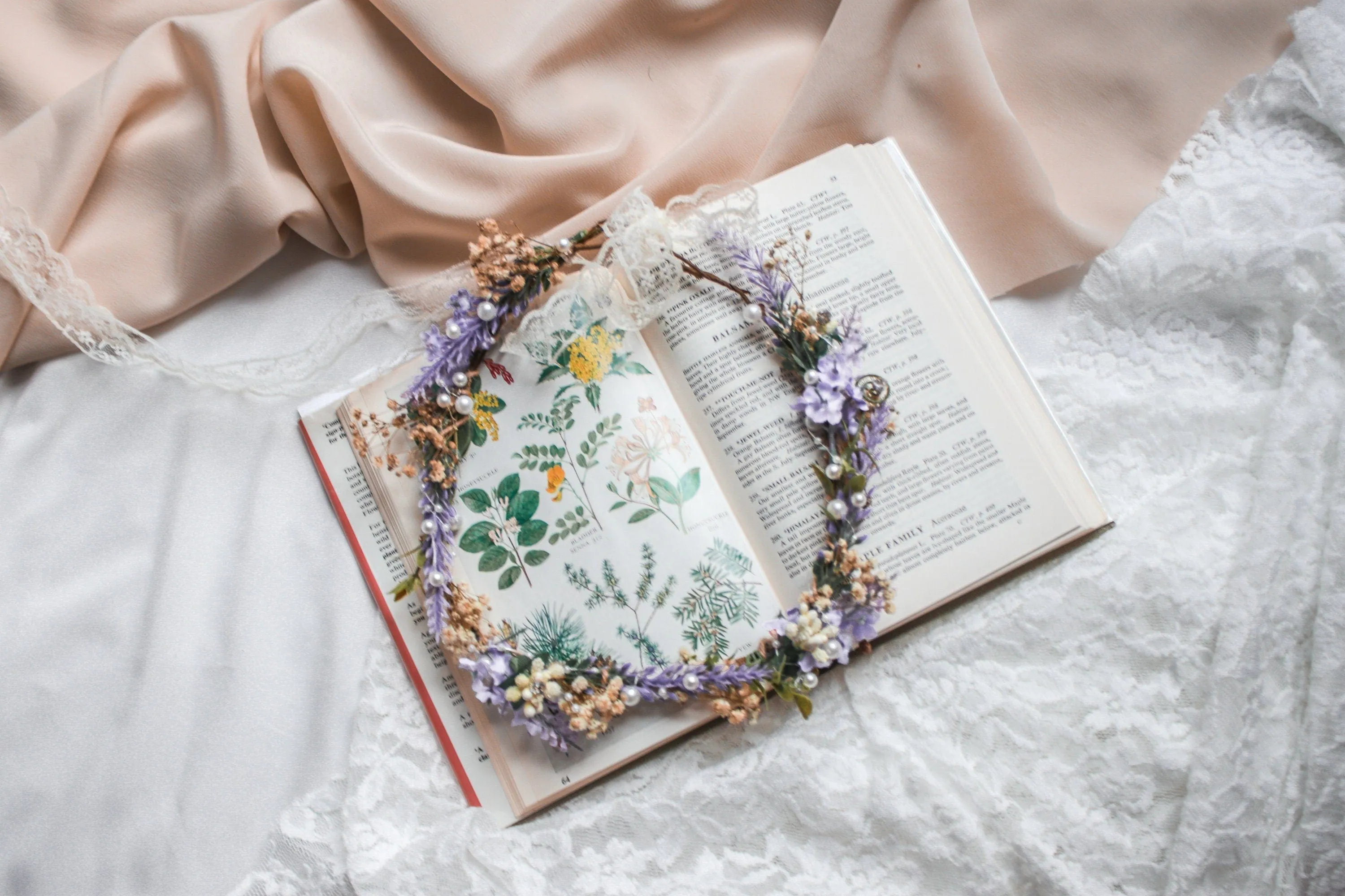 Lavender Baby's Breath Crown, Bridal Crown, Wedding Crown, Boho weddings, rustic weddings,