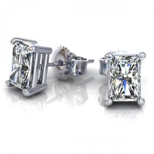 Limited edition 1.00CT Radiant Cut Diamond Stud Earrings in 14KT White Gold