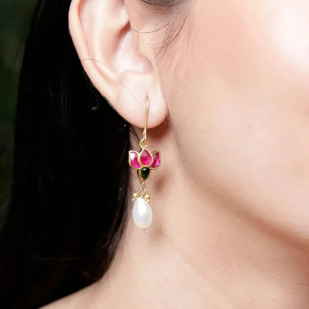 Lotus Gold Earring