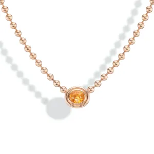 Mandarin Garnet Double Bubble Bezel Necklace