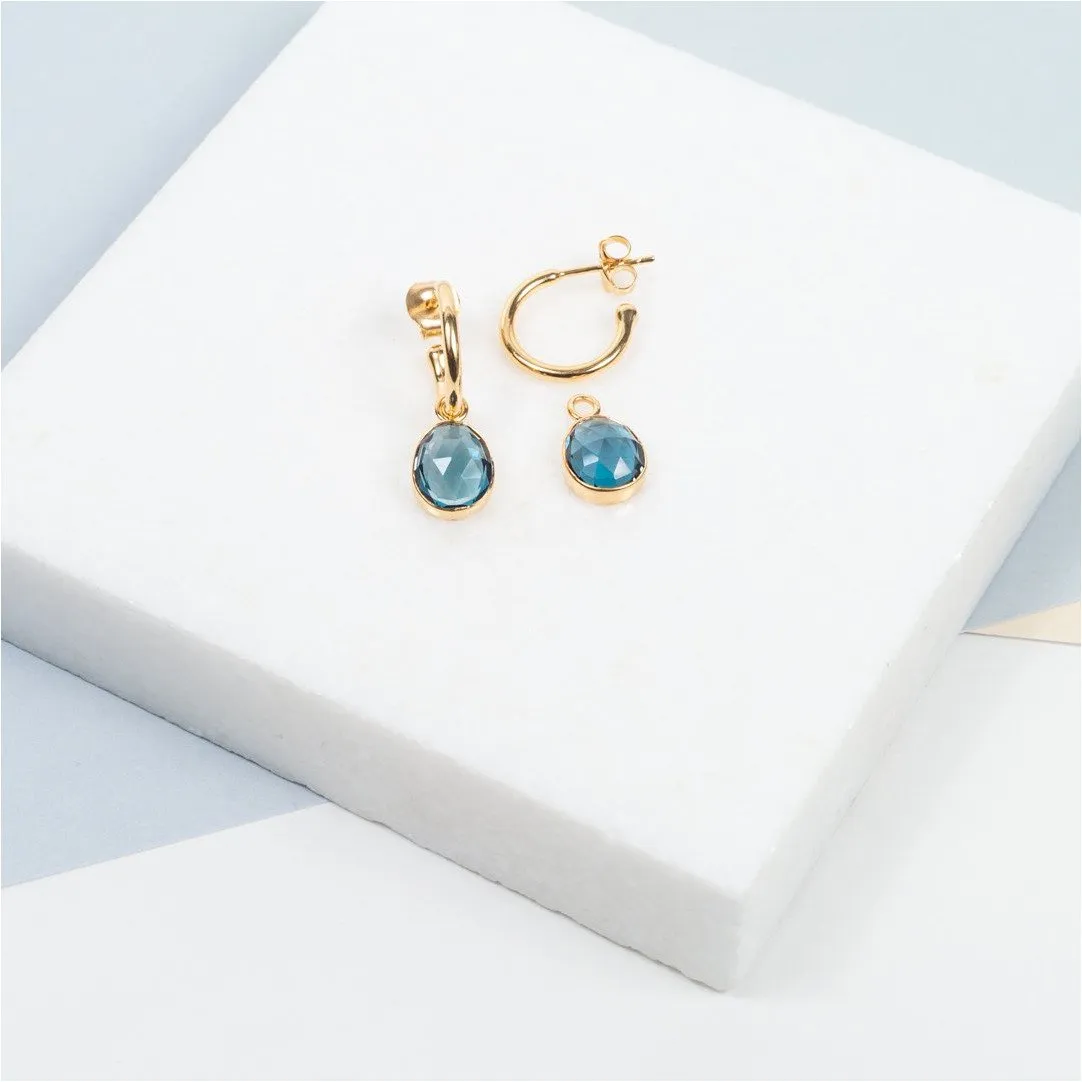 Manhattan Gold & London Topaz Interchangeable Gemstone Drop Earrings