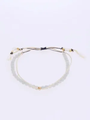 Mar Birthstone Silk Code Braid Bracelet - Aquamarine