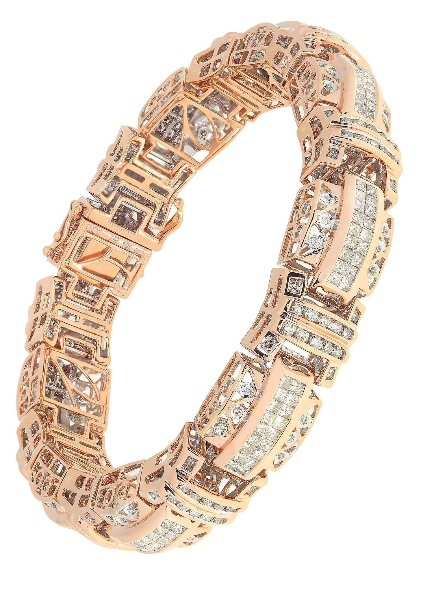 Mens Diamond Bangle Rose Gold| 2.78 Carats| 60.49 Grams