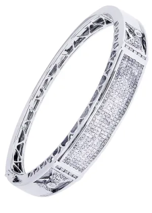 Mens Diamond Bangle White Gold| 2.78 Carats| 33.64 Grams