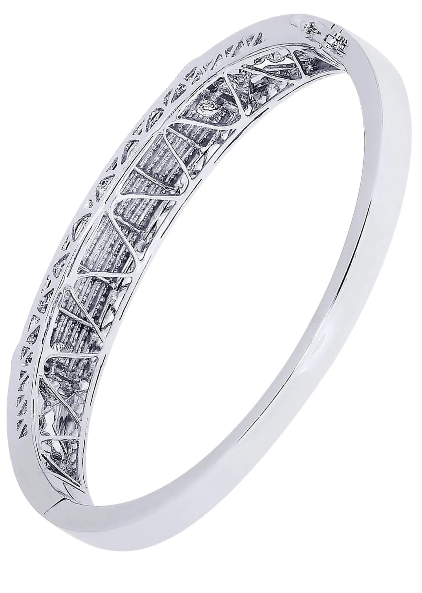 Mens Diamond Bangle White Gold| 2.78 Carats| 33.64 Grams