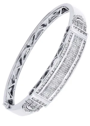 Mens Diamond Bangle White Gold| 3.3 Carats| 34.27 Grams