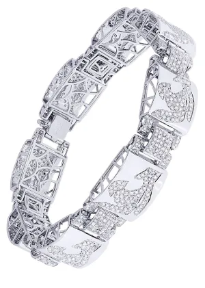 Mens Diamond Bracelet White Gold| 6.83 Carats| 46.75 Grams