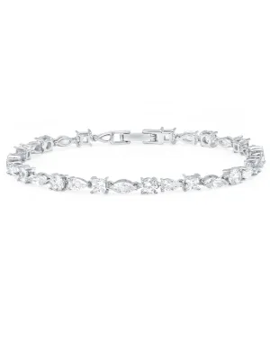 Multi Shape Tennis Bracelet Finished in Pure Platinum