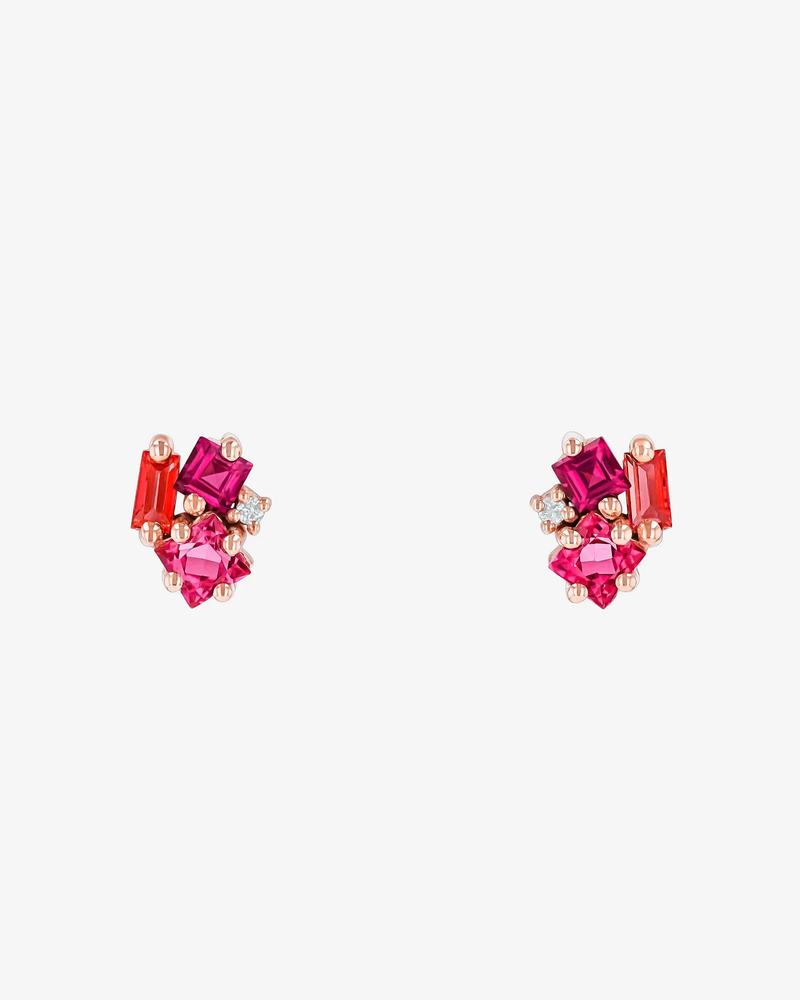 Nadima Red Mix Cluster Studs