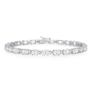 Natural Oval Diamond Tennis Bracelet - East-West