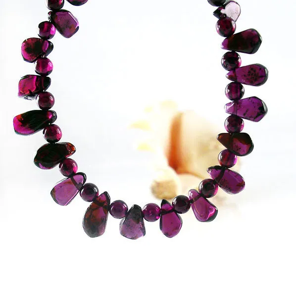 Natural Red Garnet Rain Drop Bracelet