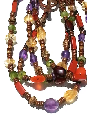 Necklace Copper And Semiprecious Mix Double Length