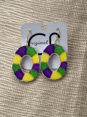 NOLA king cake earrings