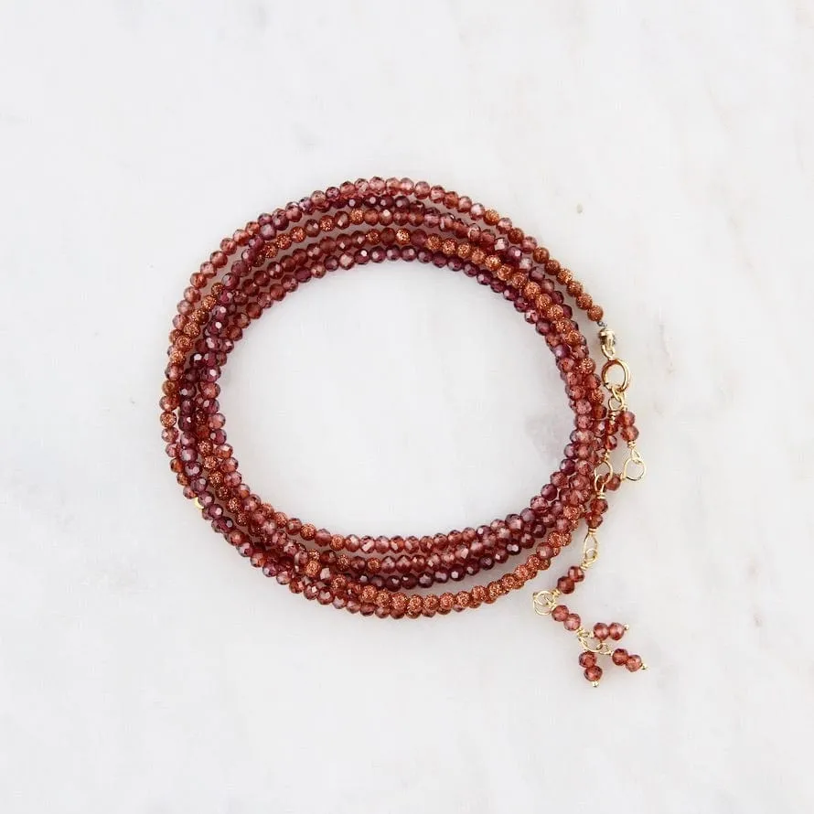 Ombre Sunstone Wrap Bracelet & Necklace