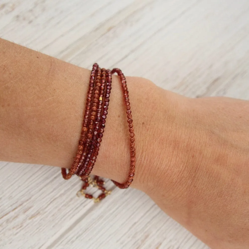 Ombre Sunstone Wrap Bracelet & Necklace