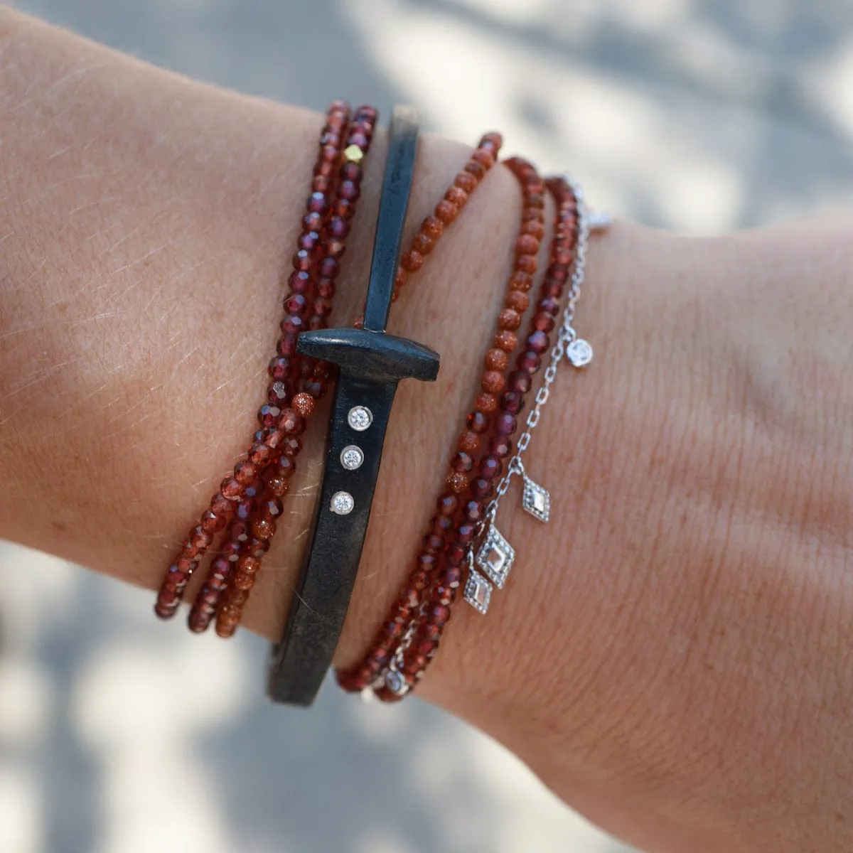 Ombre Sunstone Wrap Bracelet & Necklace