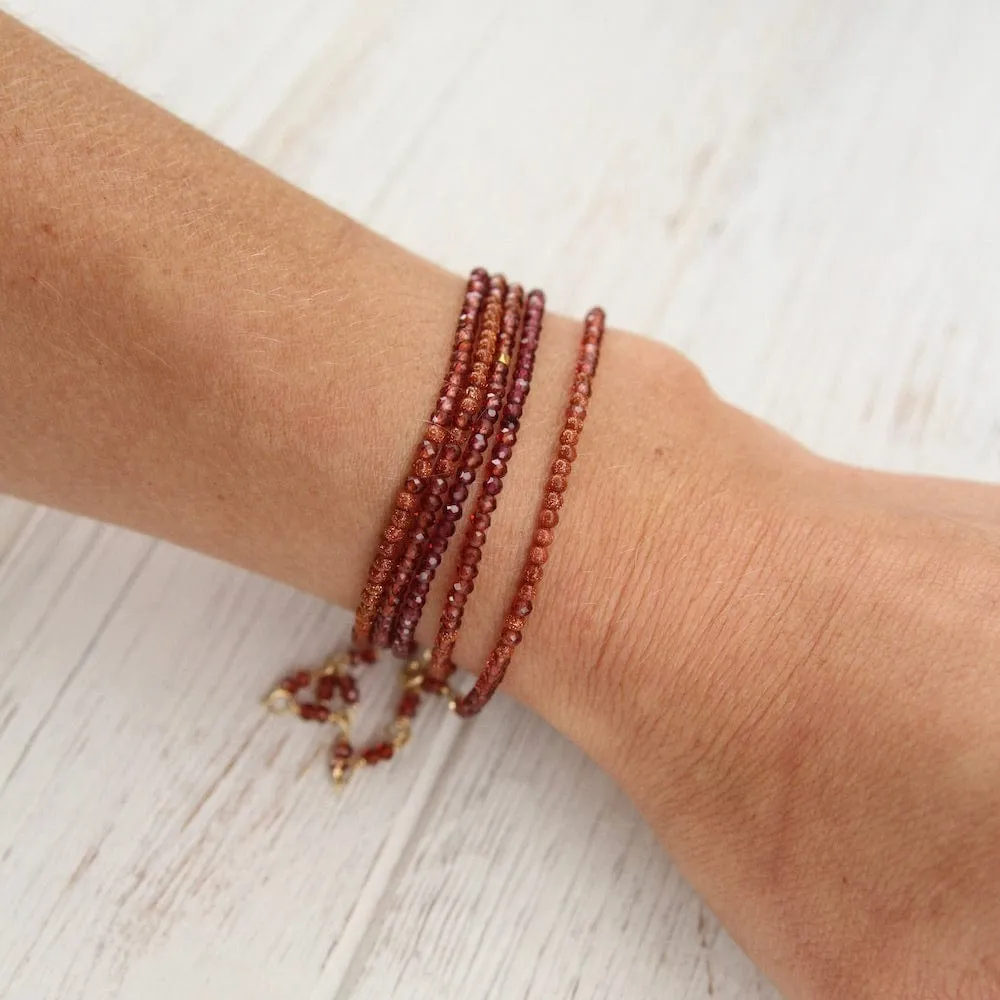 Ombre Sunstone Wrap Bracelet & Necklace