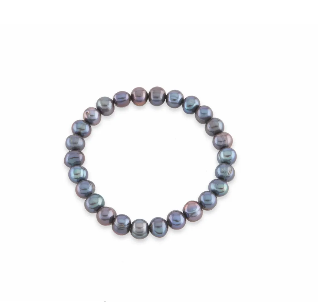 Peacock 9mm-10mm Pearl elastic bracelet