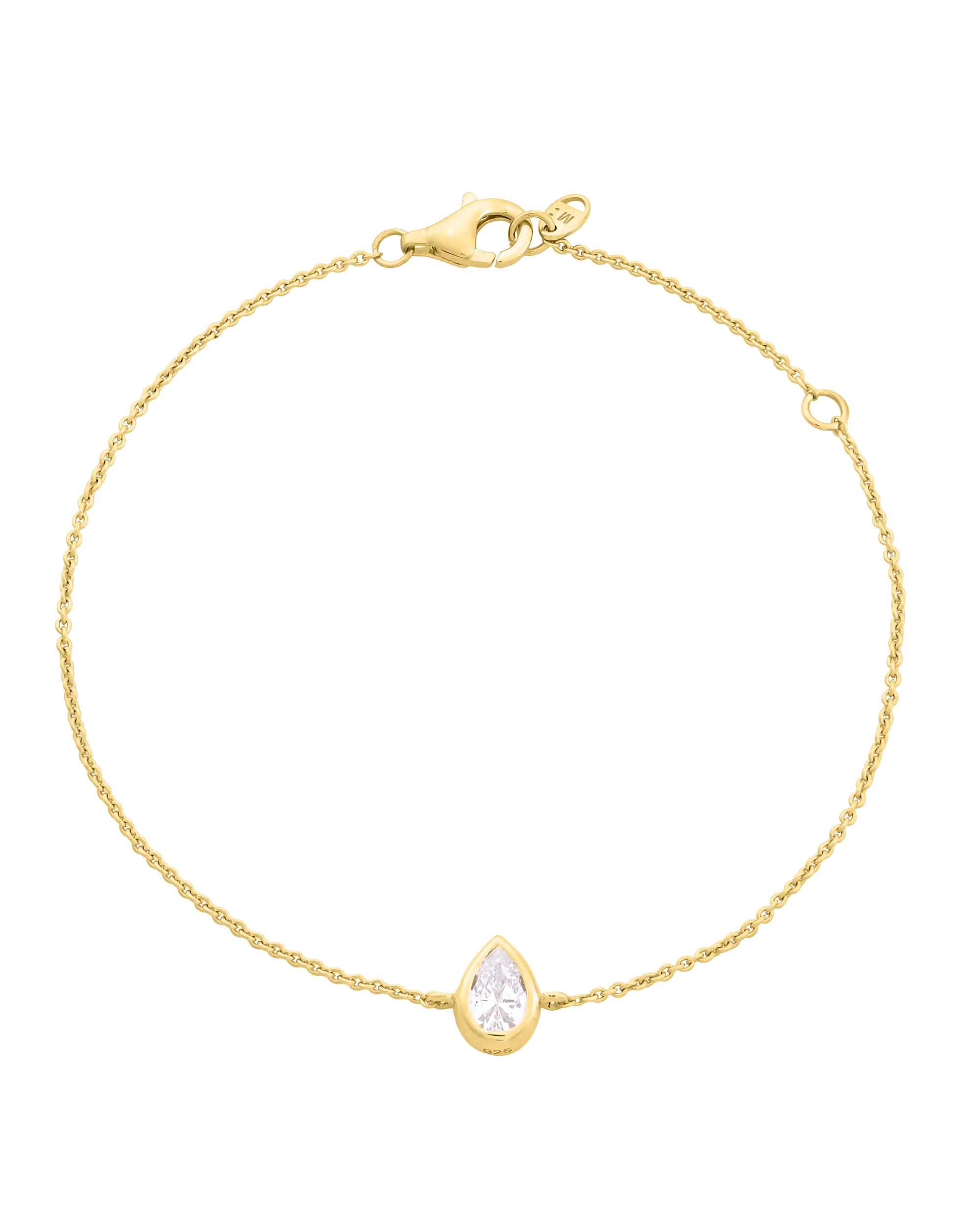 Pear Solitaire Diamond Bracelet - 14K Yellow Gold