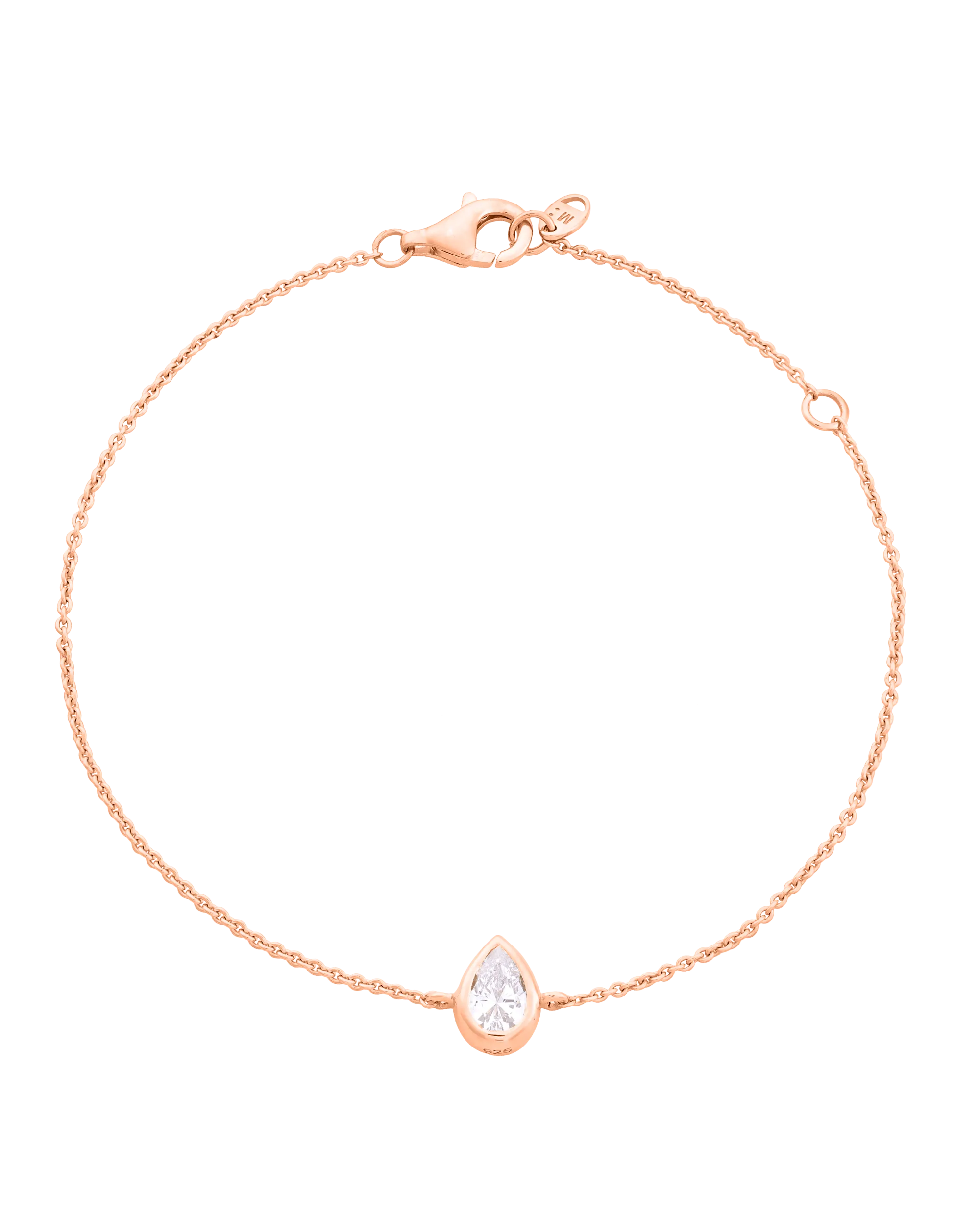 Pear Solitaire Diamond Bracelet - 14K Yellow Gold