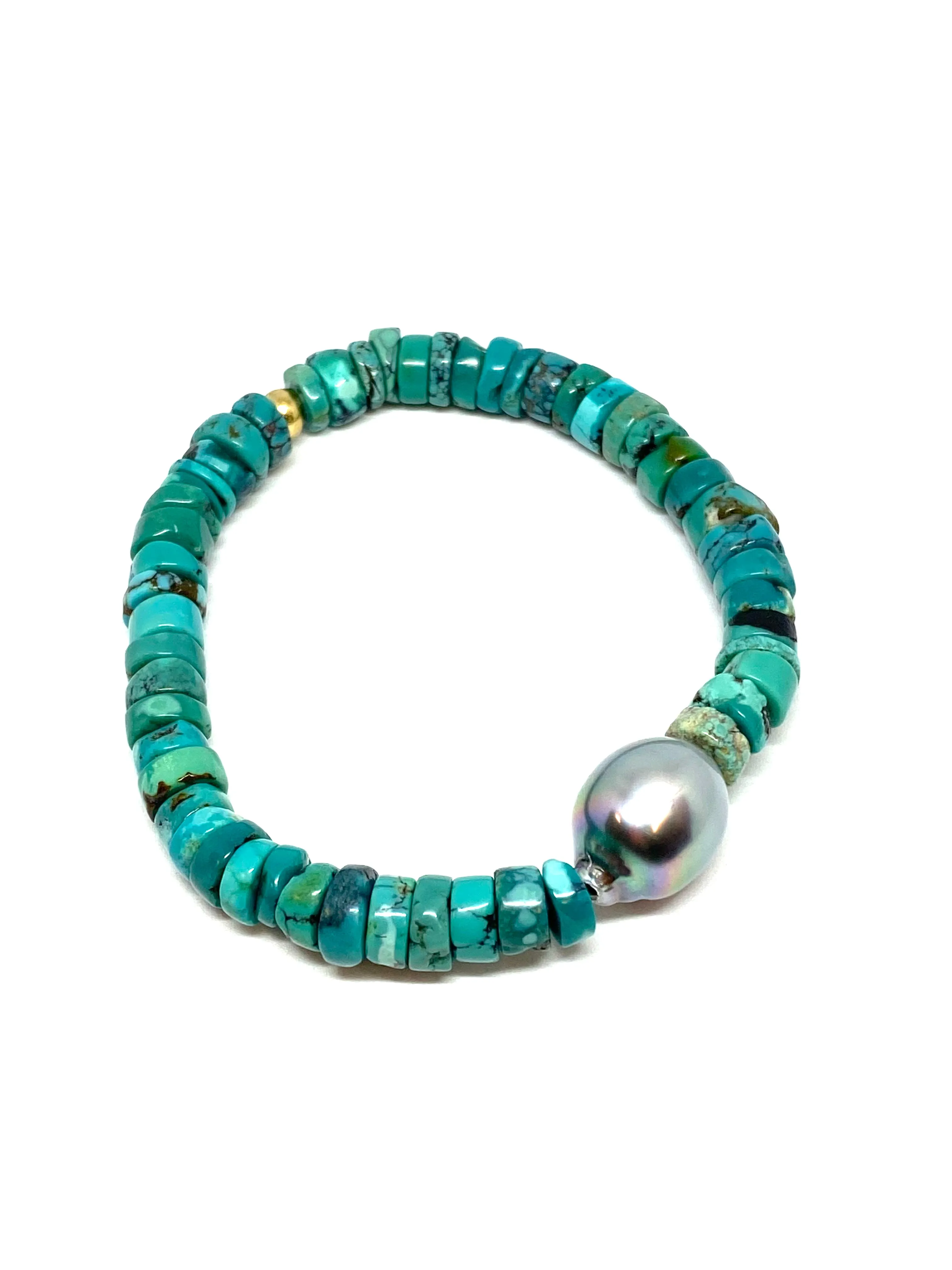 Perle by Lola Tahitian Pearl and Turquoise Bracelet