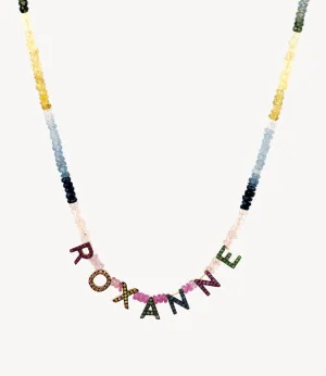 Personalised Rainbow Letter Beaded Necklace